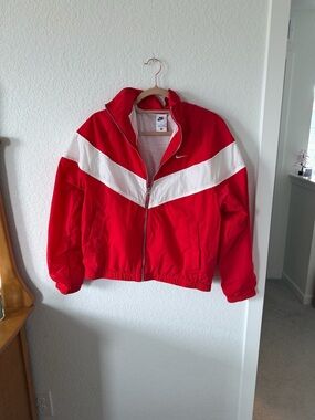 Nike Red and White Packable Jacket